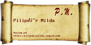 Pilipár Milda névjegykártya